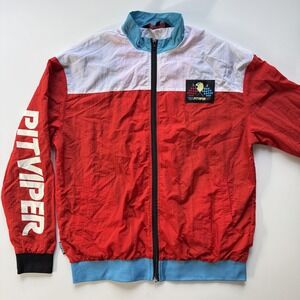 PITVIPER Windbreaker Full Zip Jacket Sz Medium‎ 80s Color Block Nylon Racing